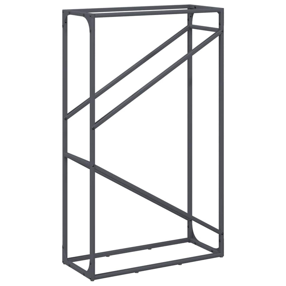 vidaXL Ράφι για καυσόξυλα Ανθρακί 60x25x100 εκ. Ατσάλι ψυχρής έλασης