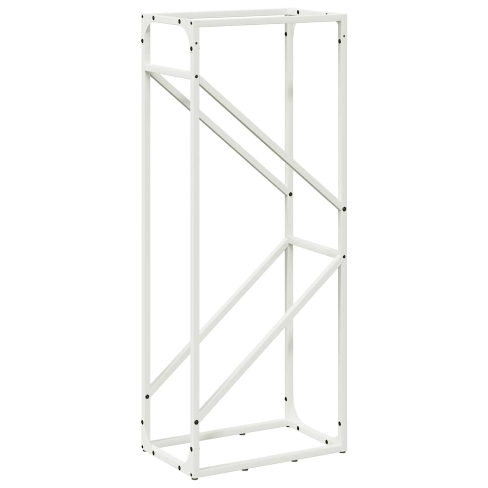 vidaXL Ράφι για καυσόξυλα Λευκό 40x25x100 εκ. Ατσάλι ψυχρής έλασης