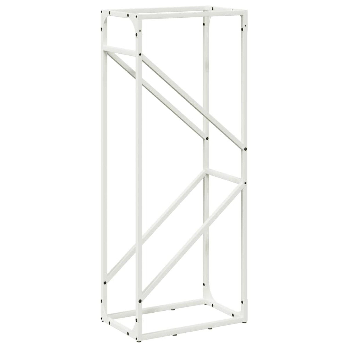 vidaXL Ράφι για καυσόξυλα Λευκό 40x25x100 εκ. Ατσάλι ψυχρής έλασης