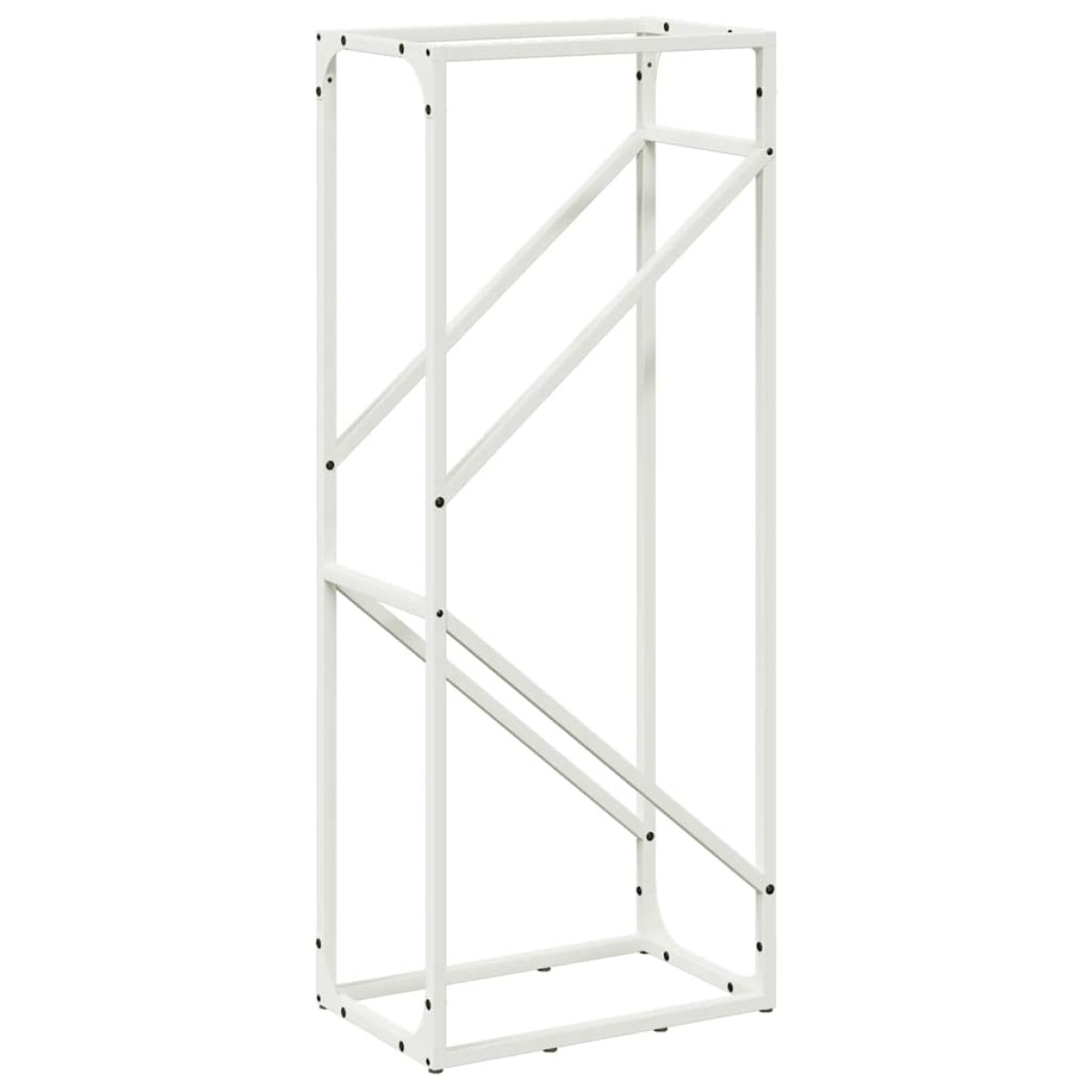 vidaXL Ράφι για καυσόξυλα Λευκό 40x25x100 εκ. Ατσάλι ψυχρής έλασης