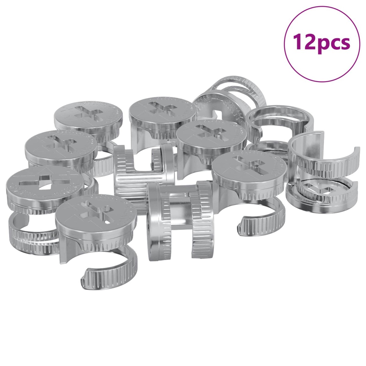 vidaXL Καμπανούχες βίδες 12 τμχ. Ασημί 12 x 10 mm Μέταλλο