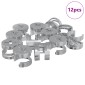 vidaXL Καμπανούχες βίδες 12 τμχ. Ασημί 12 x 10 mm Μέταλλο