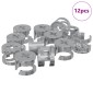 vidaXL Καμπανούχες βίδες 12 τμχ. Ασημί 15 x 11,5 mm Μέταλλο