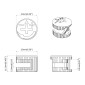 vidaXL Καμπανούχες βίδες 12 τμχ. Ασημί 15 x 11,5 mm Μέταλλο