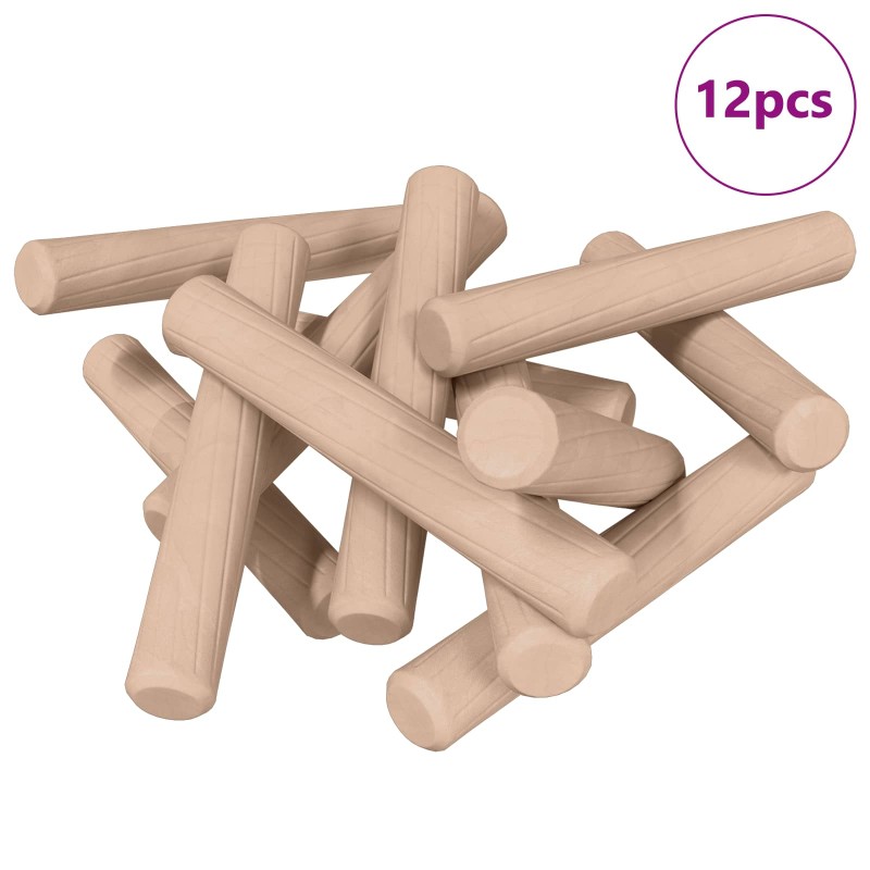 vidaXL Ξύλινοι Δακτύλιοι 12 τμχ. Καφέ Ø6 x 40 mm Μασίφ ξύλο