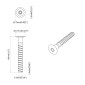 vidaXL Βίδες Επιβεβαίωσης 2 τεμ. Ασημί Ø5 x 40 mm Μέταλλο