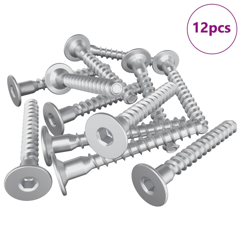 vidaXL Βίδες Επιβεβαίωσης 12 τεμ. Ασημί Ø5 x 40 mm Μέταλλο
