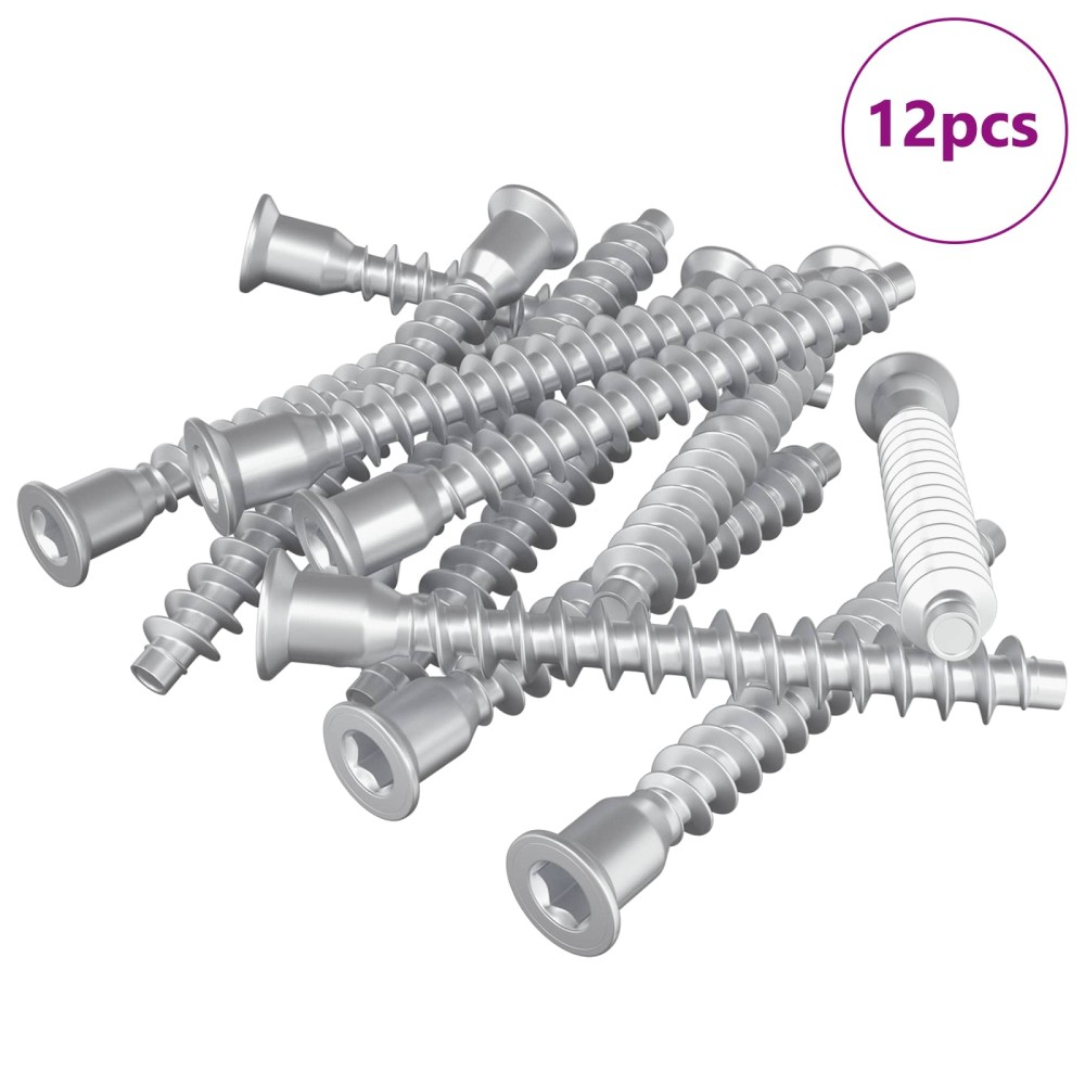 vidaXL Βίδες Επιβεβαίωσης 12 τεμ. Ασημί Ø7 x 58 χλμ Μέταλλο