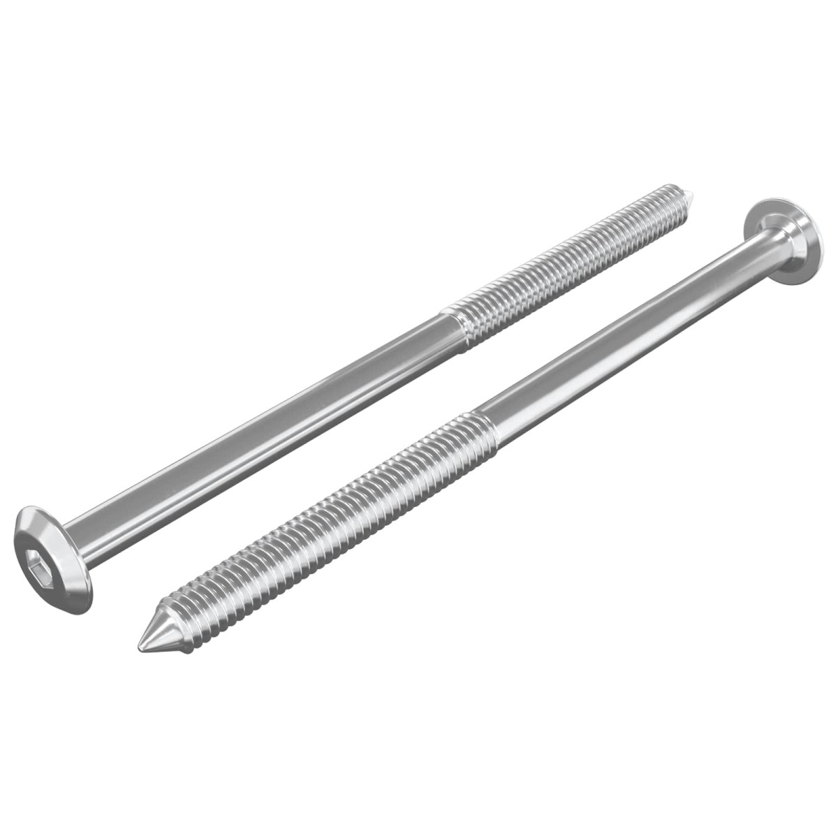 vidaXL Βίδες επίπλων 2 τμχ. Ασημί M6 x 100 χιλ. Ατσάλι