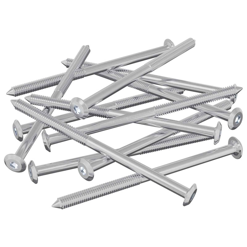 vidaXL Βίδες επίπλων 12 τμχ. Ασημί M6 x 100 χιλ. Ατσάλι