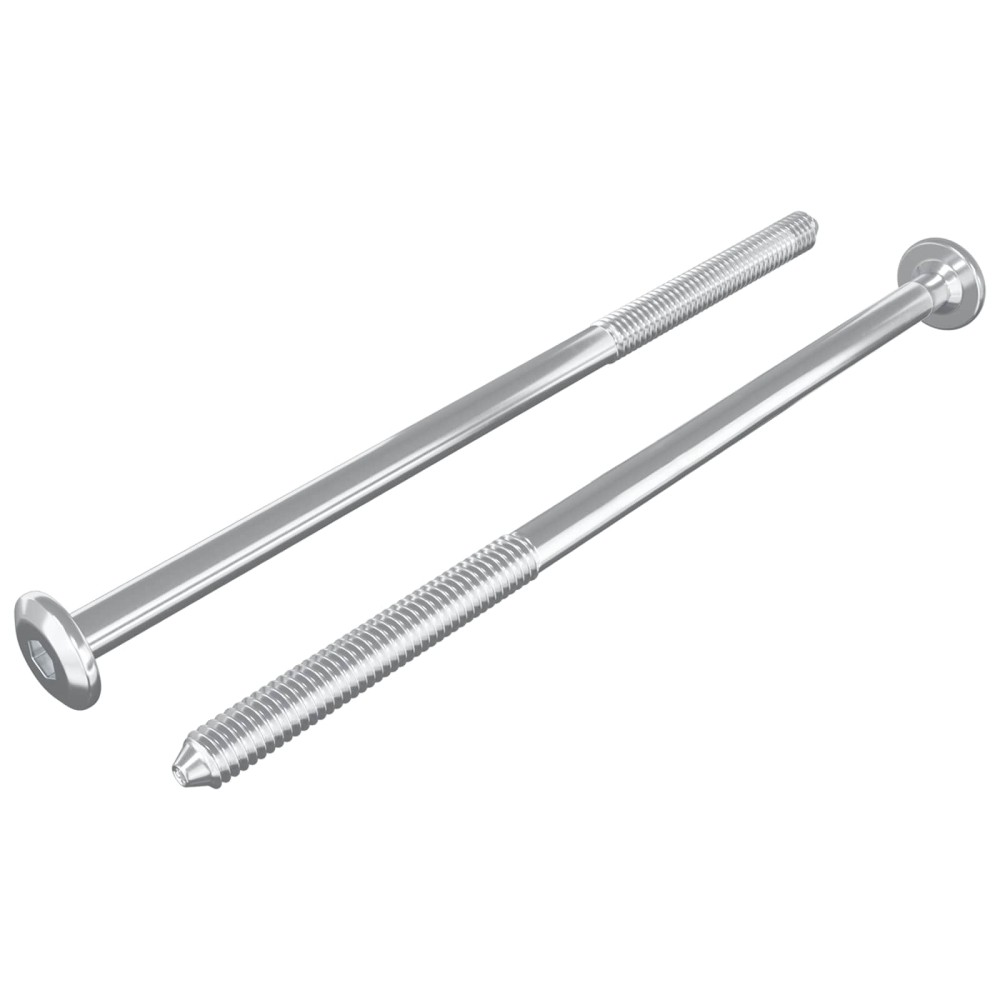 vidaXL Βίδες επίπλων 2 τμχ. Ασημί M6 x 120 mm Ατσάλι