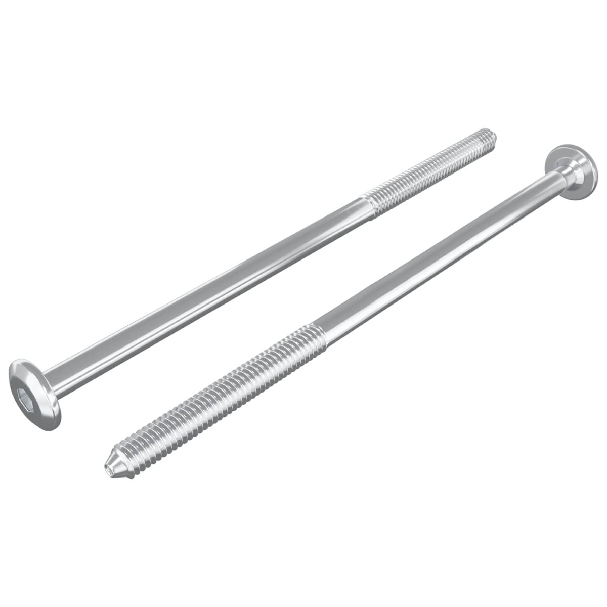 vidaXL Βίδες επίπλων 2 τμχ. Ασημί M6 x 120 mm Ατσάλι