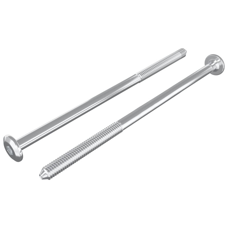 vidaXL Βίδες επίπλων 2 τμχ. Ασημί M6 x 120 mm Ατσάλι