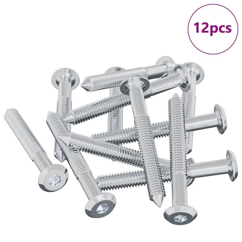 vidaXL Βίδα 12 τμχ. Ασημί M6 x 50 mm Ατσάλι
