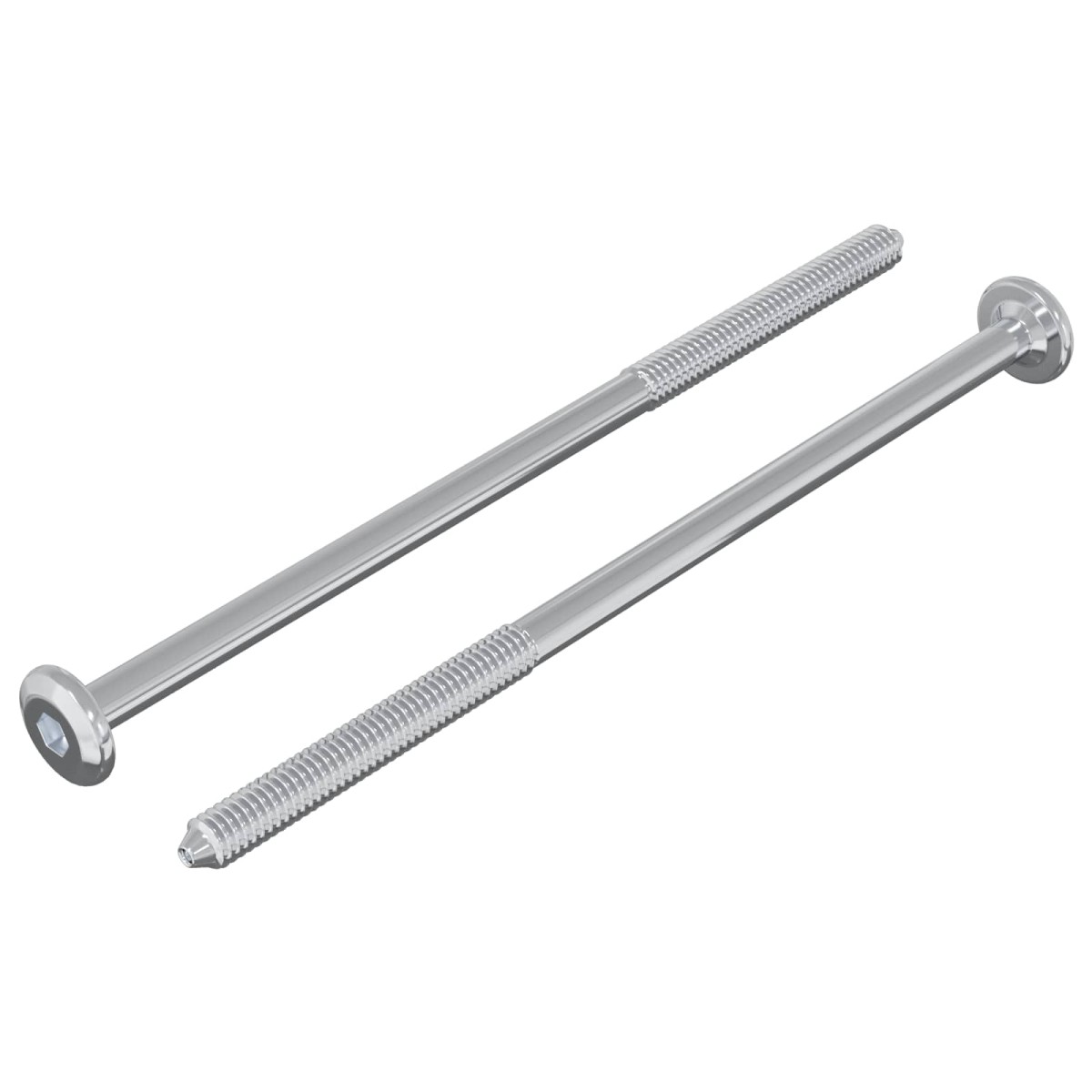 vidaXL Βίδα 2 τμχ. Ασημί M6 x 120 mm Ατσάλι