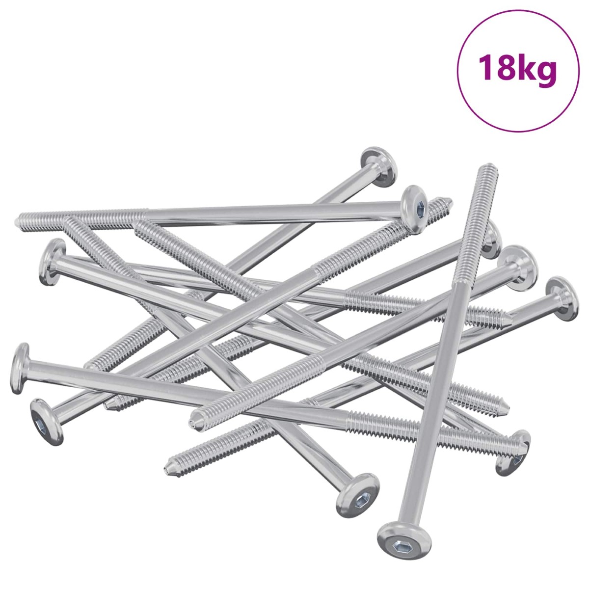 vidaXL Βίδα 800 τμχ. Ασημί M6 x 120 mm Ατσάλι