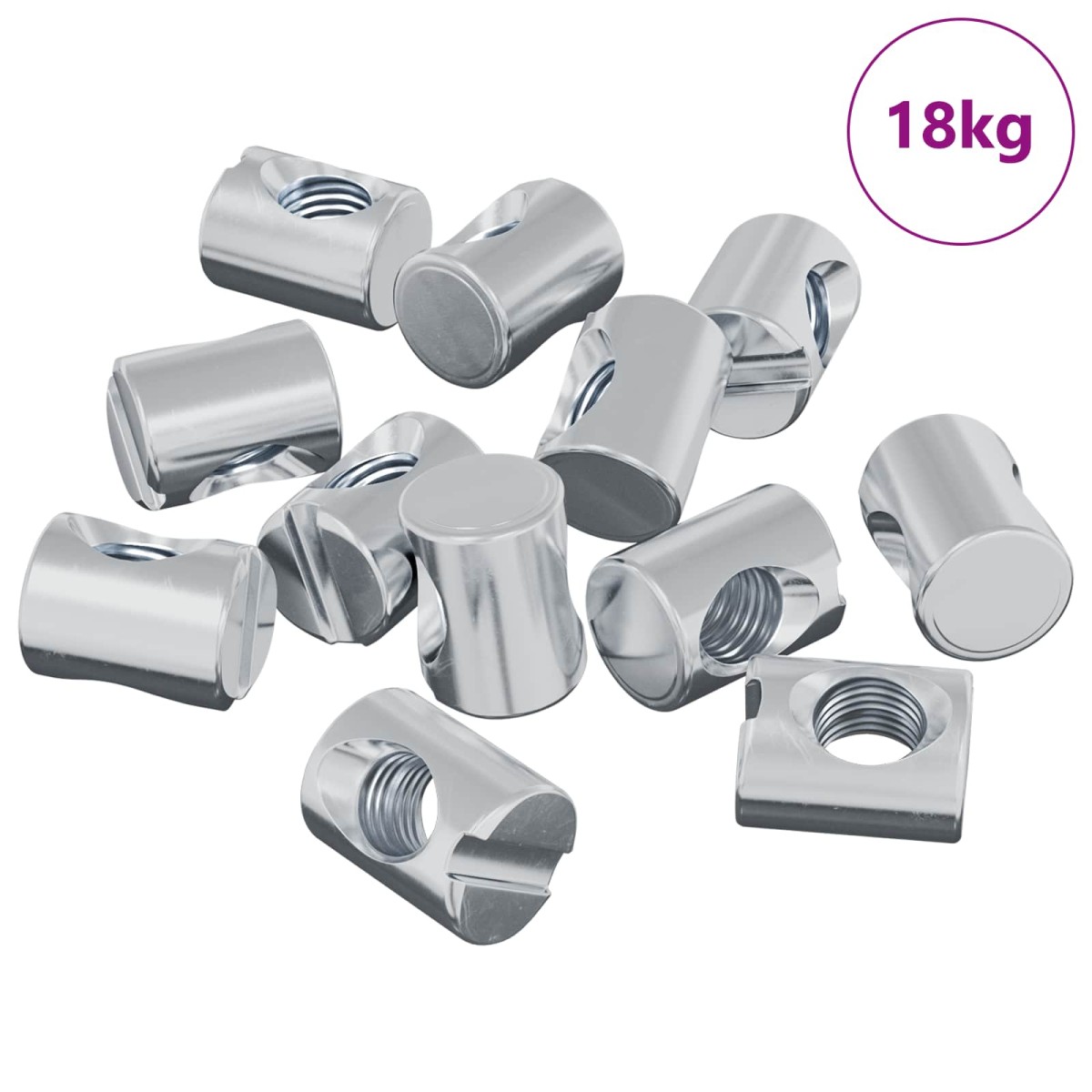vidaXL Βίδες κουμπώματος 3462 τεμ. Ασημί M6 x 13 mm Μέταλλο
