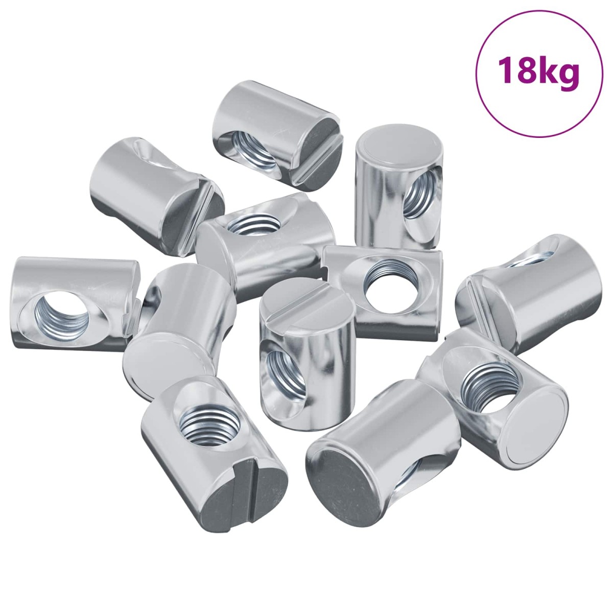 vidaXL Καρύδι Βαρελιού 3462 τεμ. Ασημί M6 x 13 mm Σίδερο