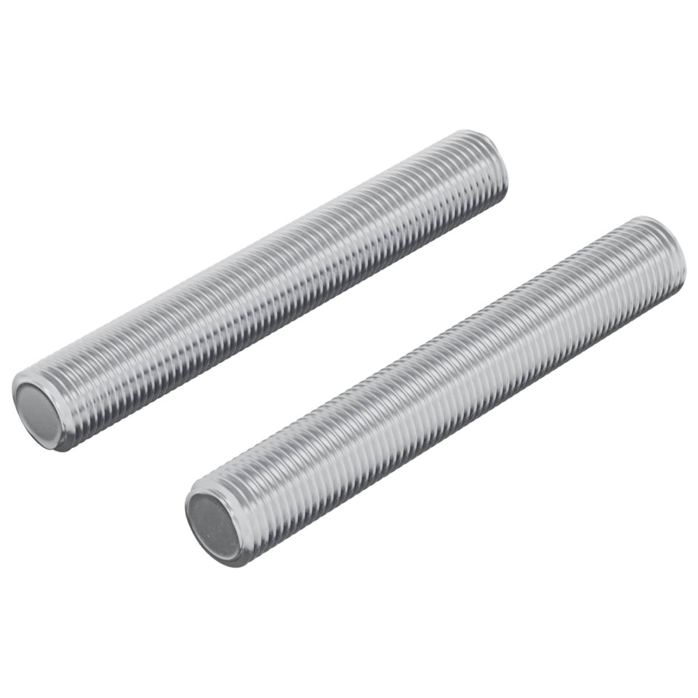 vidaXL Ράβδος Με Σπείρωμα 2 τμχ. Ασημί 8 x 55 mm Ατσάλι