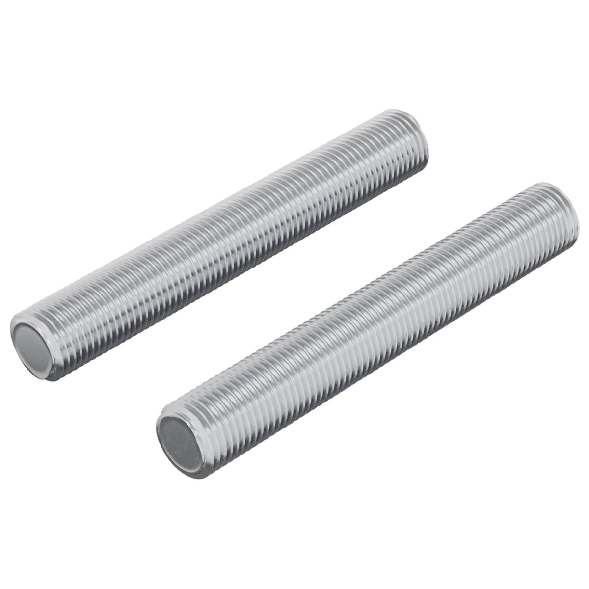 vidaXL Ράβδος Με Σπείρωμα 2 τμχ. Ασημί 8 x 55 mm Ατσάλι