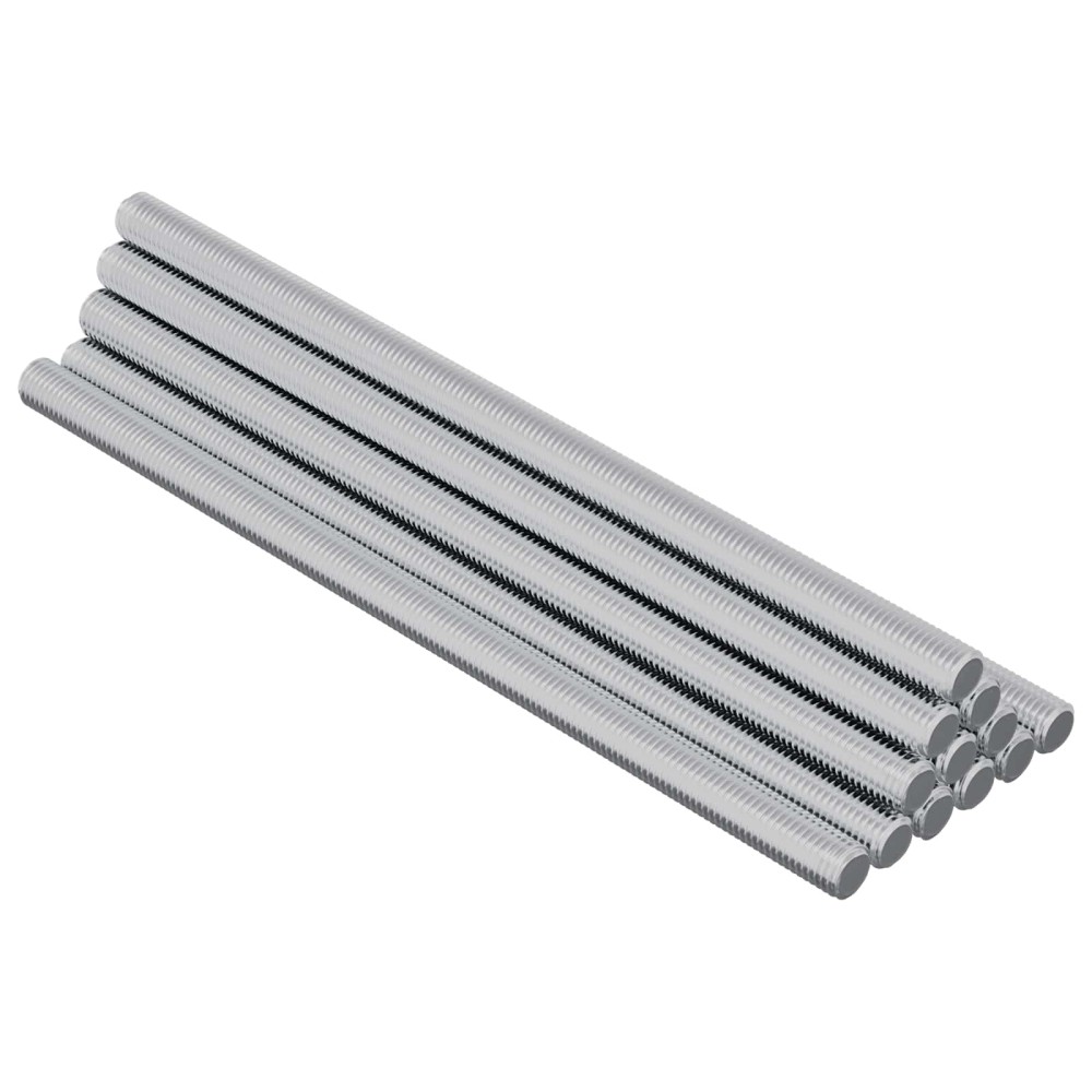 vidaXL Ράβδοι Με Σπείρωμα 12 τμχ. Ασημί M6 x 120 χλμ Μέταλλο