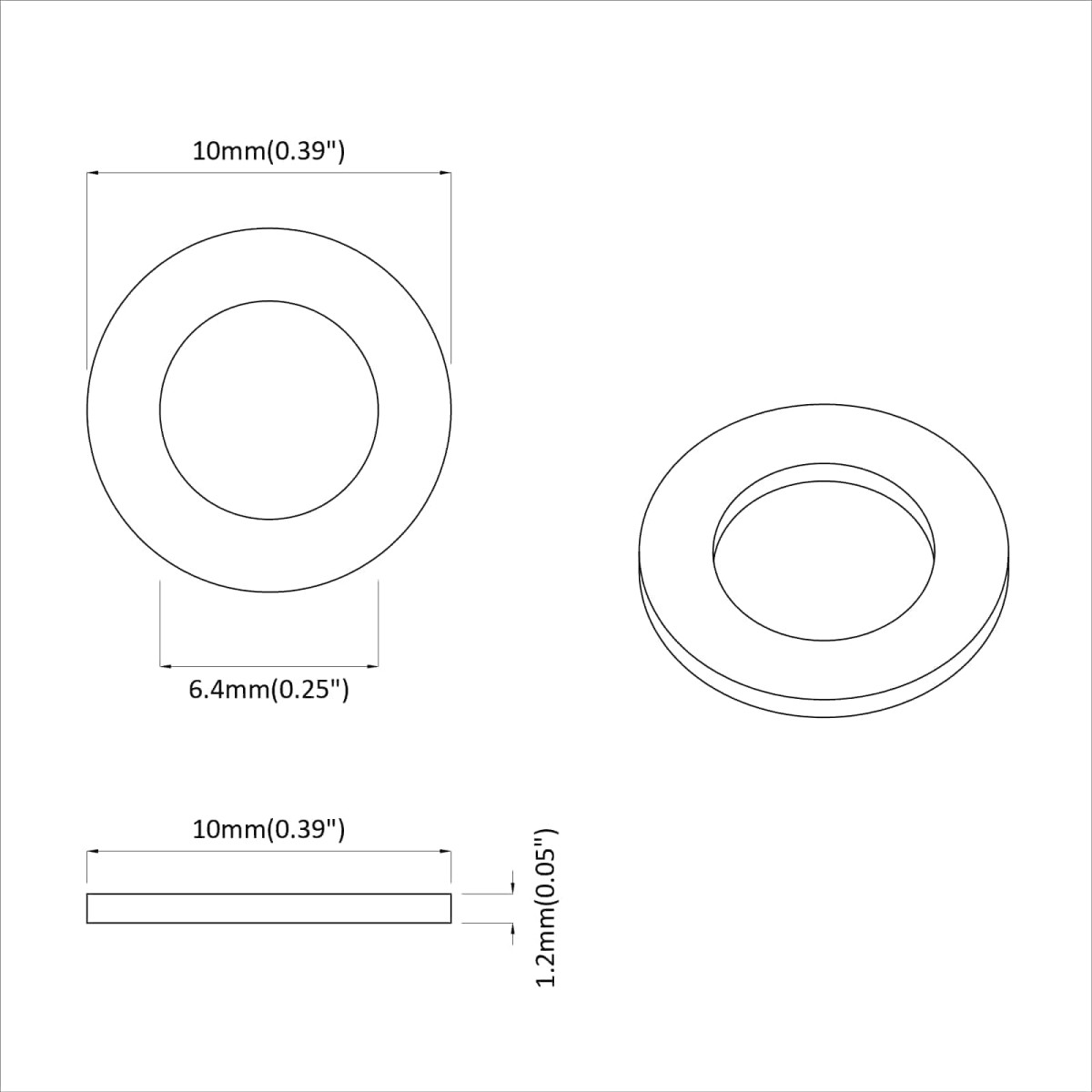 vidaXL Βίδες 2 τμχ. Ασημί 10 x 10 x 1,2 χιλ Ατσάλι