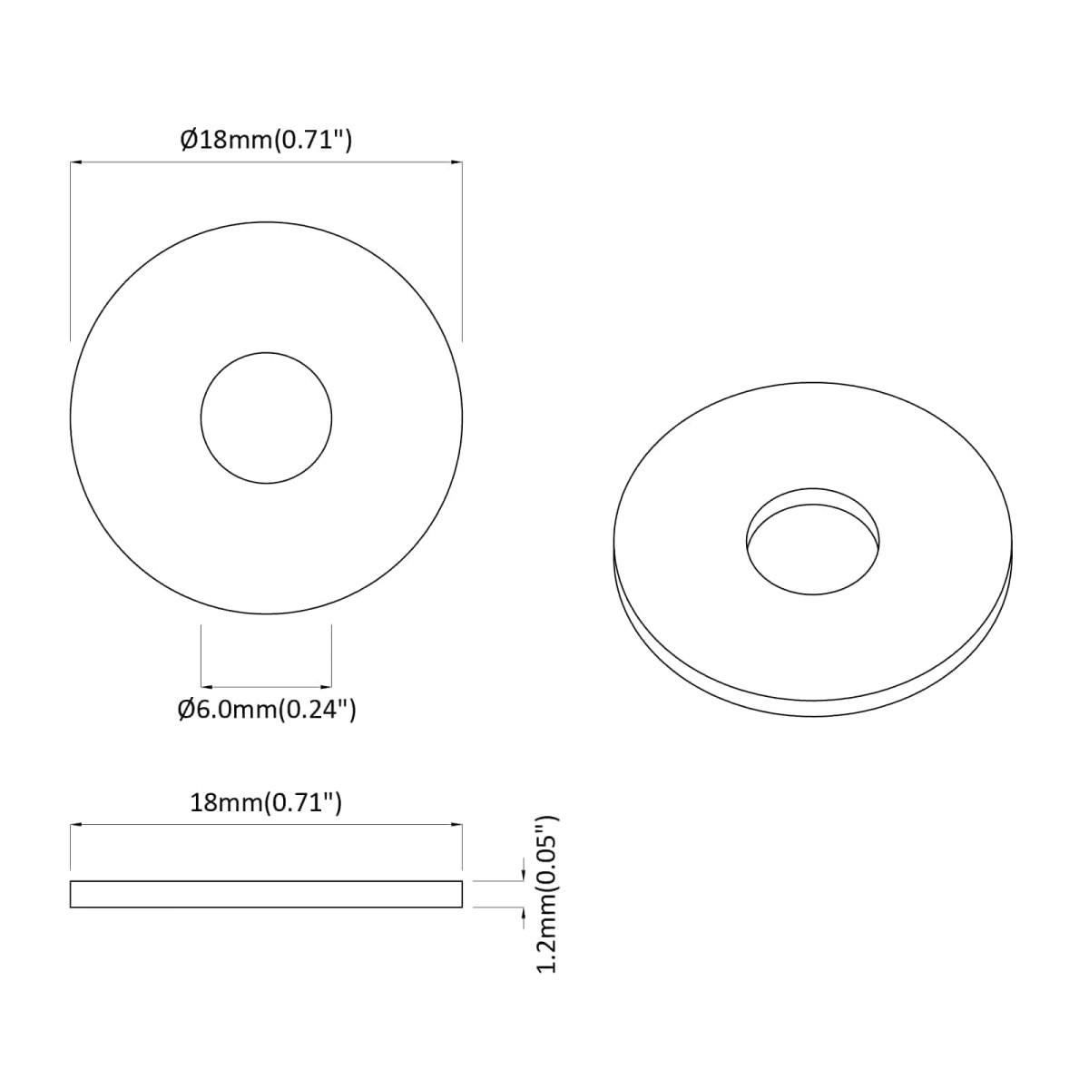 vidaXL Βίδες 2 τμχ. Ασημί 18 x 18 x 1,2 χιλ Σίδερο