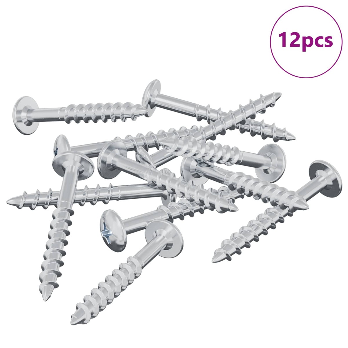 vidaXL Βίδα 12 τεμ. Ασημί 9,8 x 35 mm Σίδερο