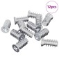 vidaXL Βίδα 12 τεμ. Ασημί M6 x 12 mm Σίδερο
