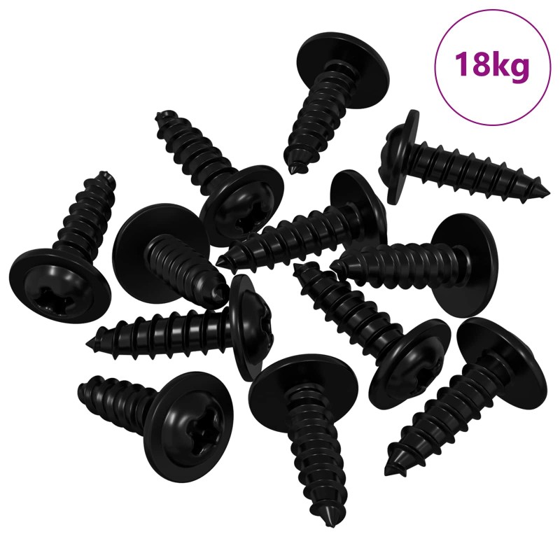 vidaXL Βίδα Αυτο-τρυπητή 16364 τμχ. Μαύρο 3,5 x 12 mm Σίδερο