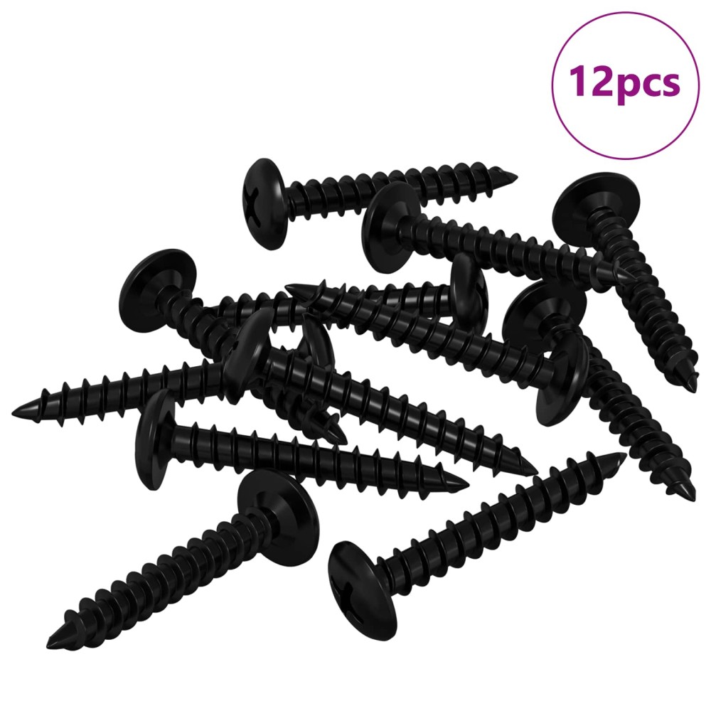 vidaXL Βίδα Αυτο-τρυπητή 12 τεμ. Μαύρο 4 x 25 mm Ατσάλι