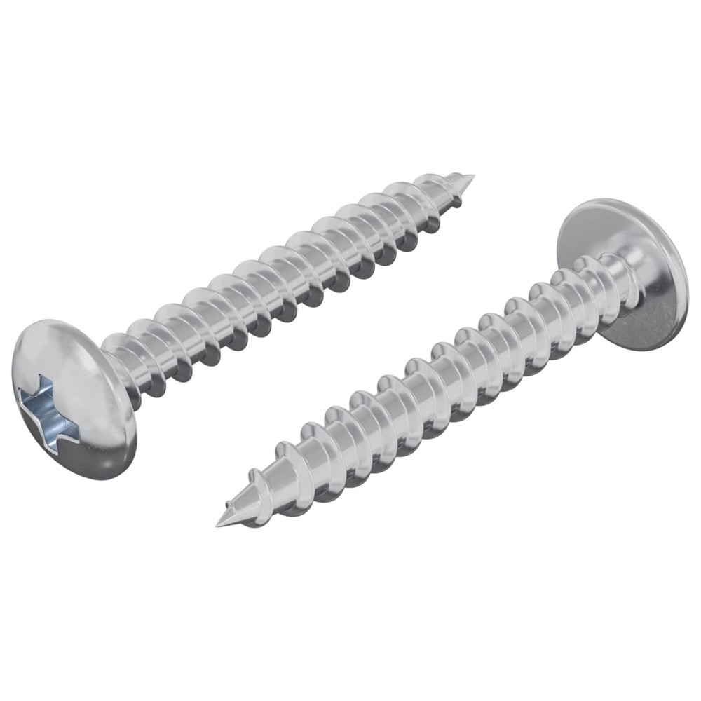vidaXL Ξυλοβίδα 2 τεμ. Ασημί M4 x 28 mm Σίδερο