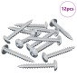 vidaXL Ξυλοβίδα 12 τεμ. Ασημί M4 x 28 mm Σίδερο