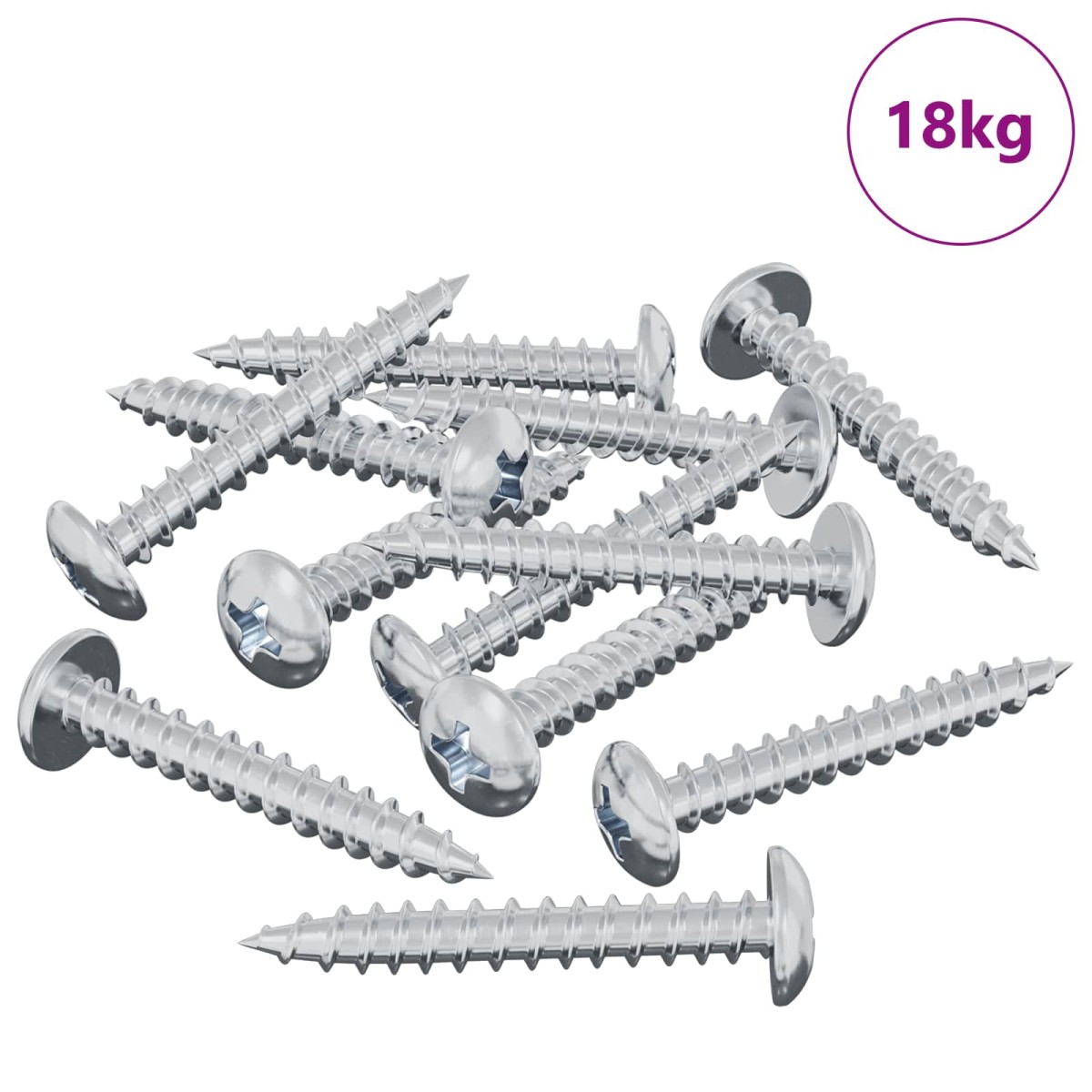 vidaXL Ξυλοβίδα 8182 τεμ. Ασημί M4 x 28 mm Σίδερο