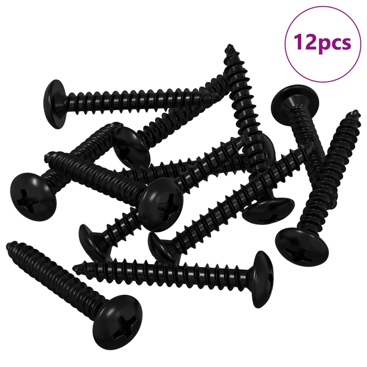 vidaXL Καρφί Χτυπήματος 12 τεμ. Μαύρο M4 x 28 mm Ατσάλι