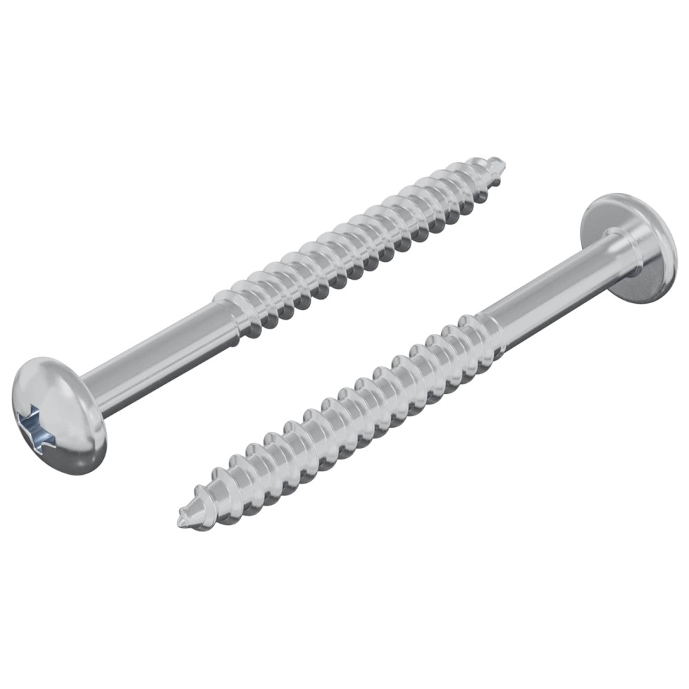vidaXL Ξυλοβίδα 2 τεμ. Ασημί 9,8 x 53 mm Ατσάλι