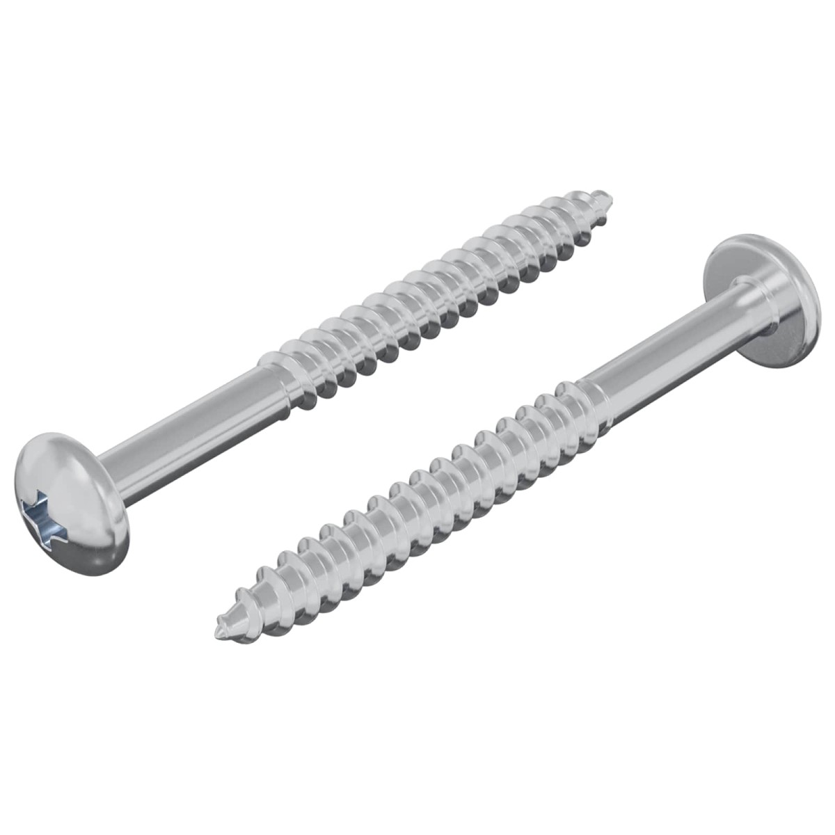 vidaXL Ξυλοβίδα 2 τεμ. Ασημί 9,8 x 53 mm Ατσάλι