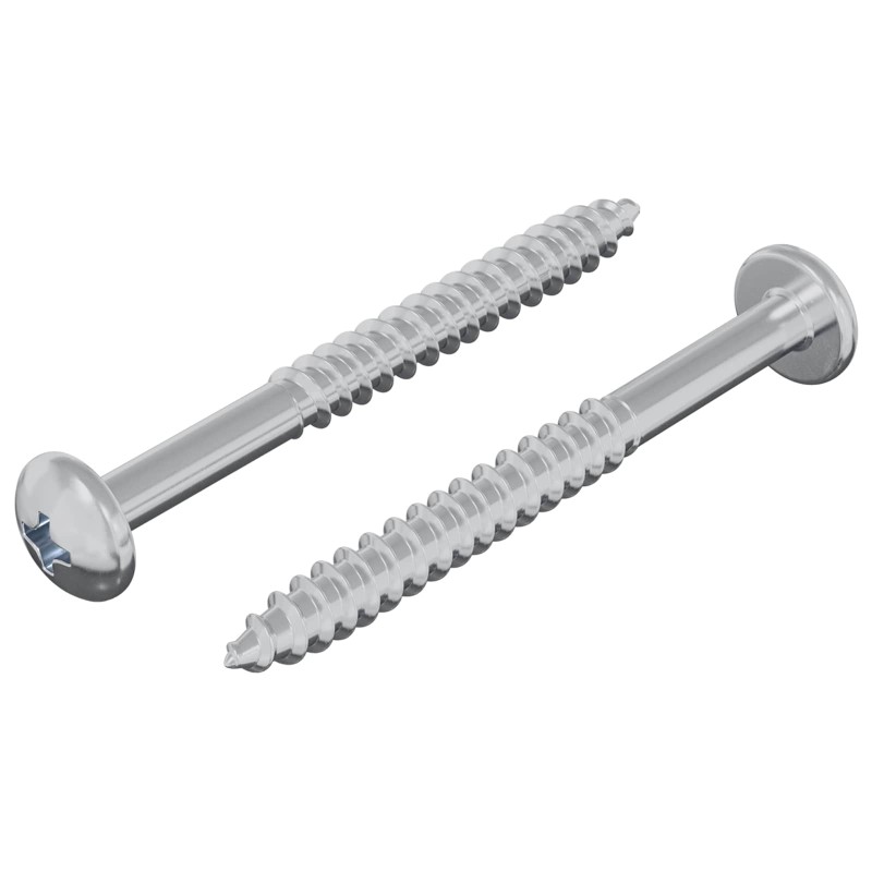 vidaXL Ξυλοβίδα 2 τεμ. Ασημί 9,8 x 53 mm Ατσάλι