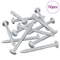 vidaXL Ξυλοβίδα 12 τεμ. Ασημί 9,8 x 53 mm Ατσάλι