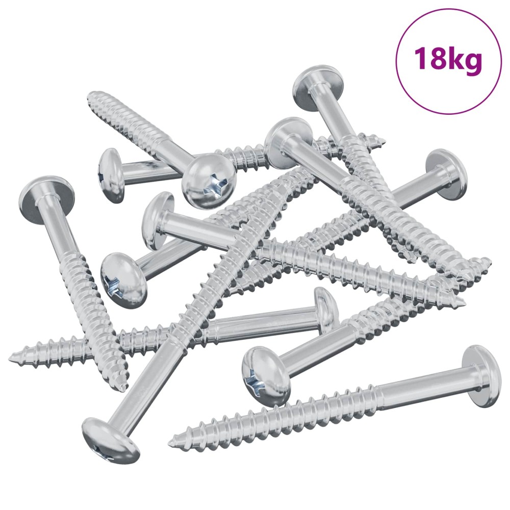 vidaXL Ξυλοβίδα 3273 τεμ. Ασημί 9,8 x 53 mm Ατσάλι