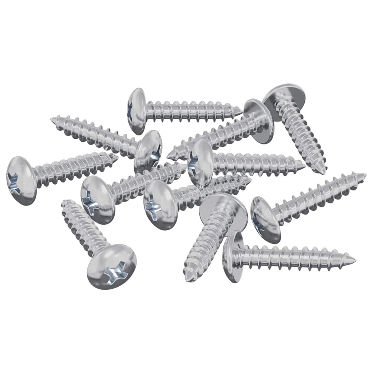 vidaXL Ξυλοβίδες 12 τεμ. Ασημί M3,5 x 20 mm Ατσάλι