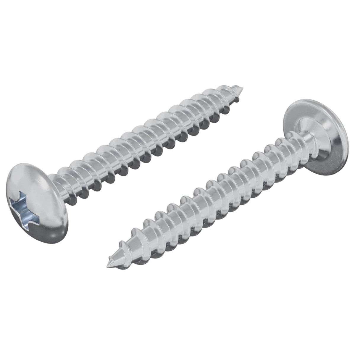 vidaXL Ξυλοβίδες 2 τεμ. Ασημί M4 x 28 mm Ατσάλι