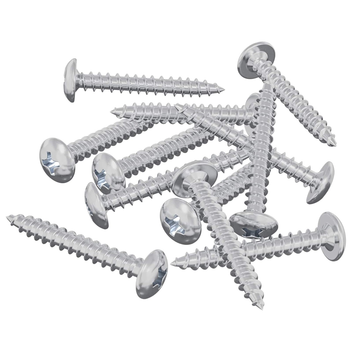 vidaXL Ξυλοβίδες 12 τεμ. Ασημί M4 x 28 mm Ατσάλι
