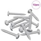 vidaXL Ξυλοβίδες 12 τεμ. Ασημί M4 x 28 mm Ατσάλι