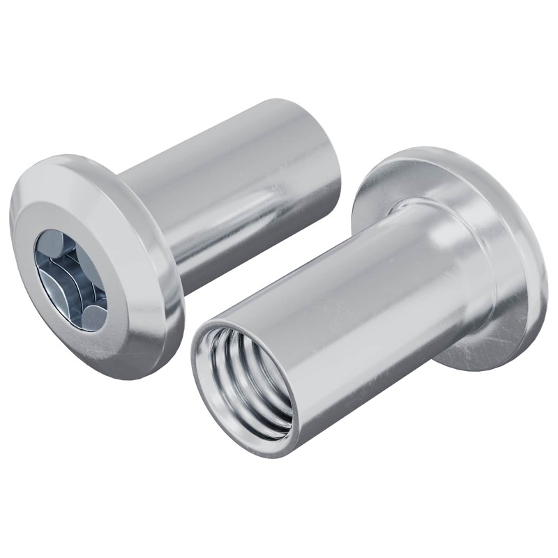 vidaXL Παξιμάδι Κλειδώματος 2 τεμ. Νίκελ M6 x 15 mm Ατσάλι