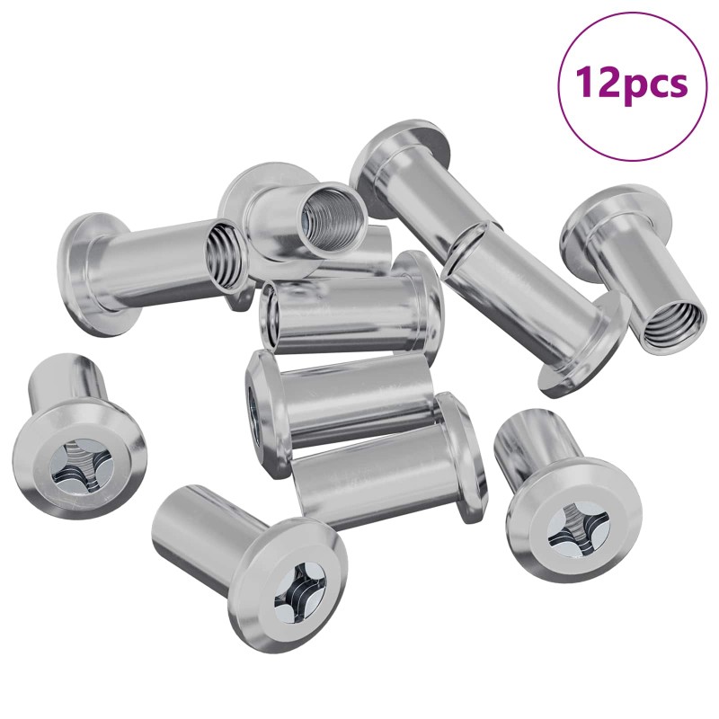 vidaXL Παξιμάδι Κλειδώματος 12 τεμ. Νίκελ M6 x 25 mm Ατσάλι