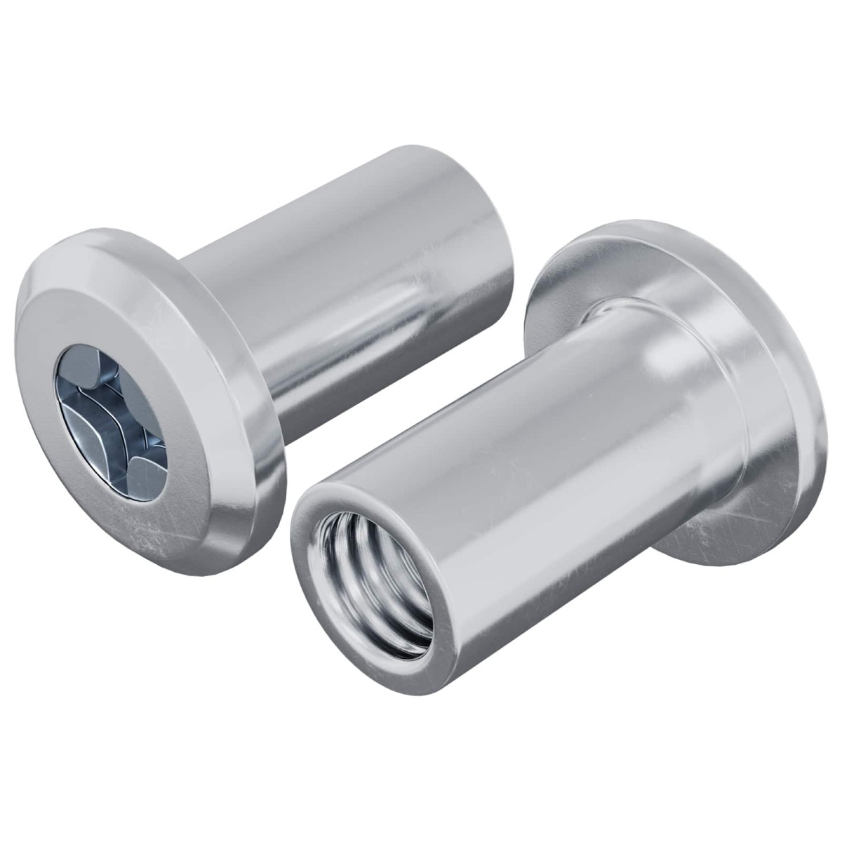 vidaXL Παξιμάδι Κλειδώματος 2 τμχ. Ασημί M6 x 15 mm Ατσάλι