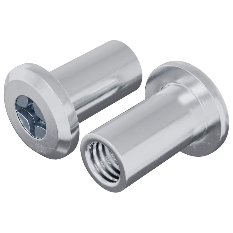 vidaXL Παξιμάδι Κλειδώματος 2 τμχ. Ασημί M6 x 15 mm Ατσάλι