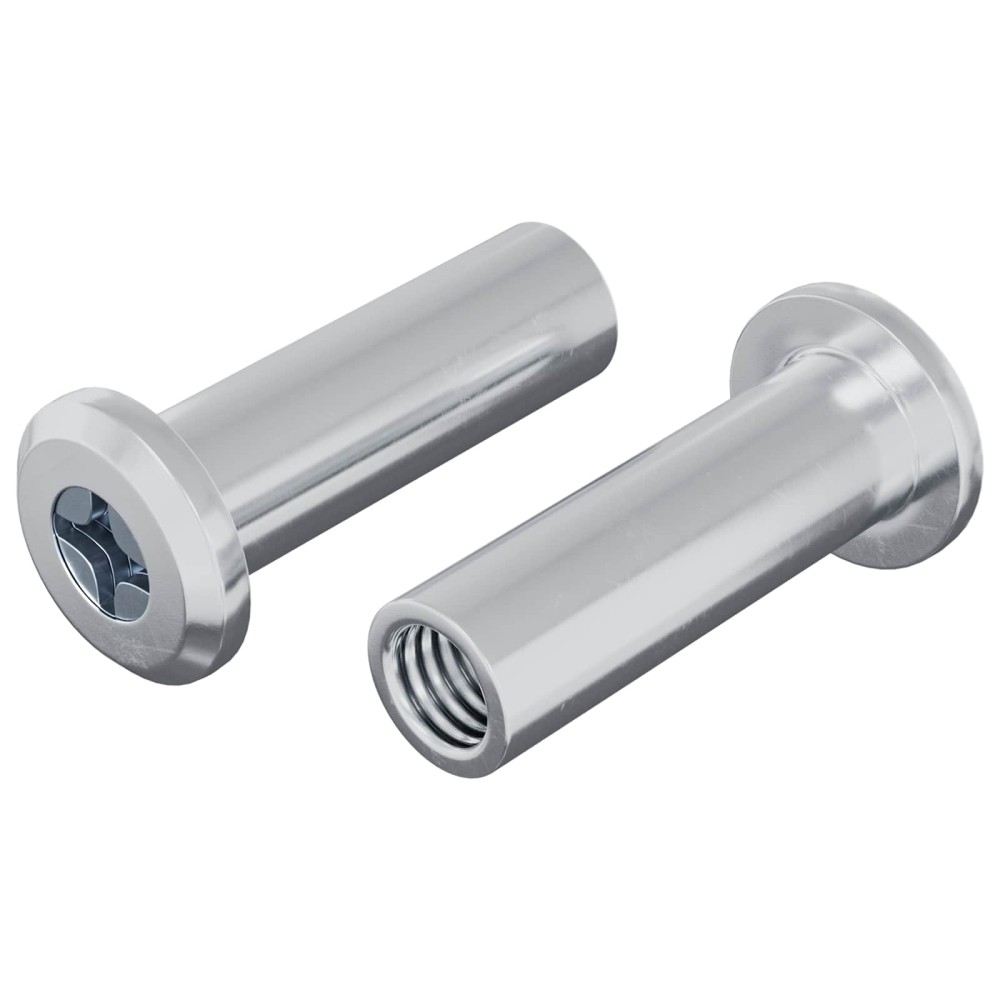 vidaXL Παξιμάδι Κλειδώματος 2 τμχ. Ασημί M6 x 25 mm Ατσάλι