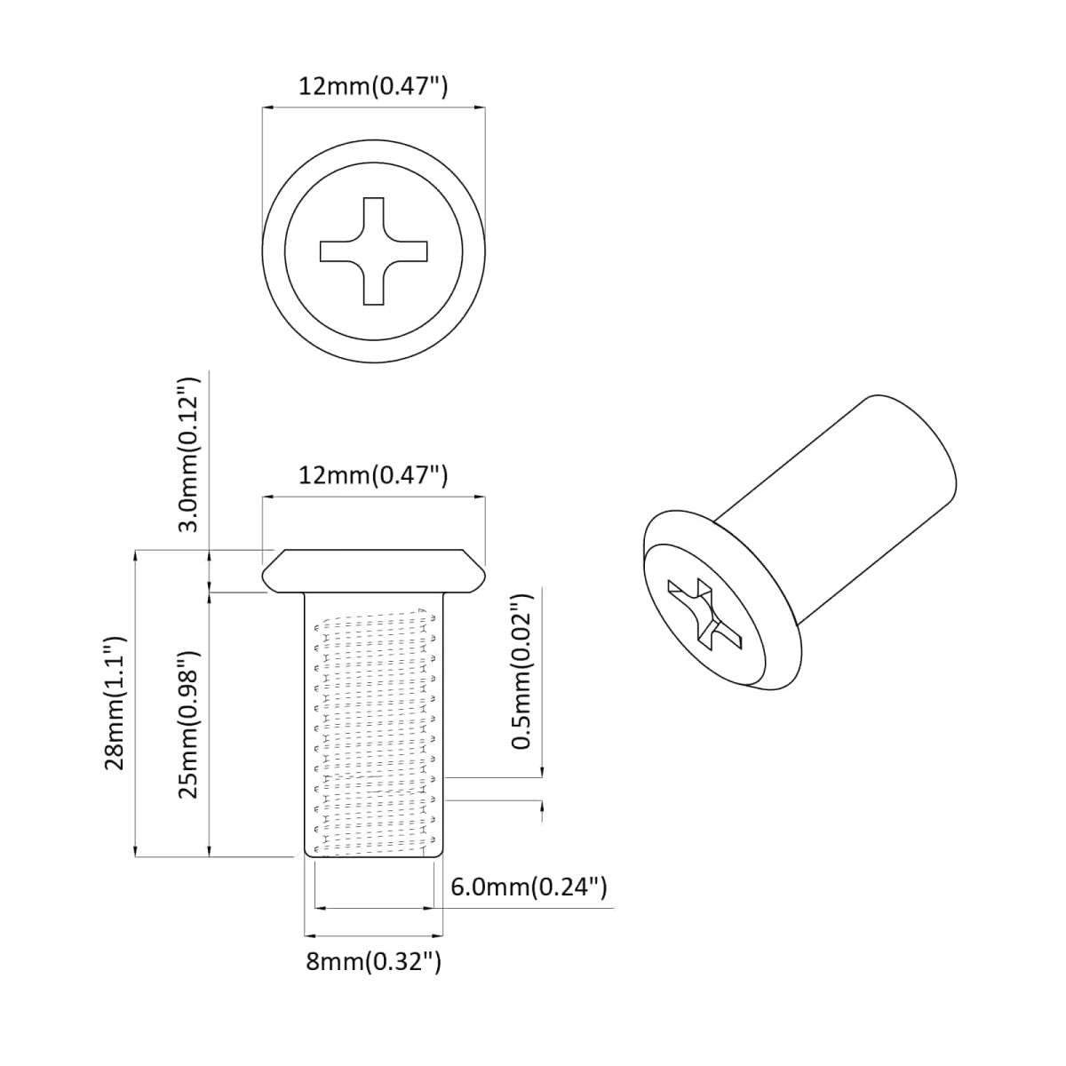 vidaXL Παξιμάδι Κλειδώματος 2 τμχ. Ασημί M6 x 25 mm Ατσάλι
